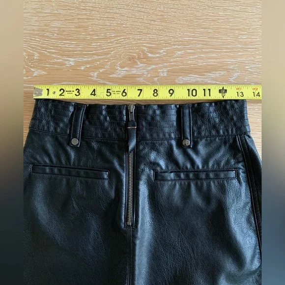NWOT Anthropologie Pilcro Faux Leather Moto Midi Skirt 2 Pencil Vegan Punk Black - Picture 11 of 16